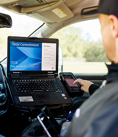 Laptop being used in the field