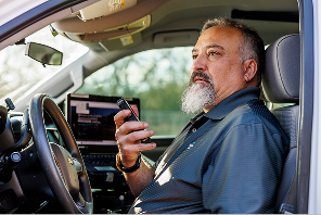 Person using push-to-talk