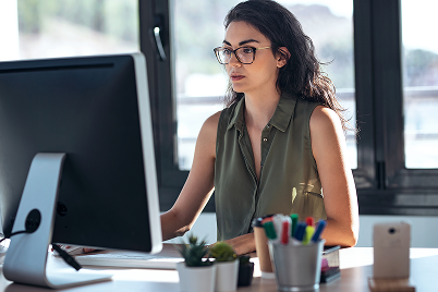 Office worker on computer